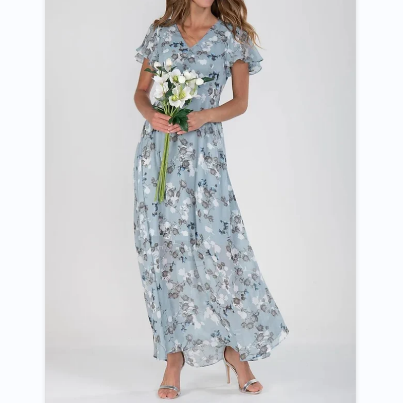 Elaria - Langes Kleid Mit Blumendruck