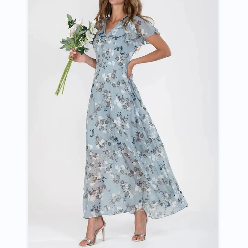 Elaria - Langes Kleid Mit Blumendruck