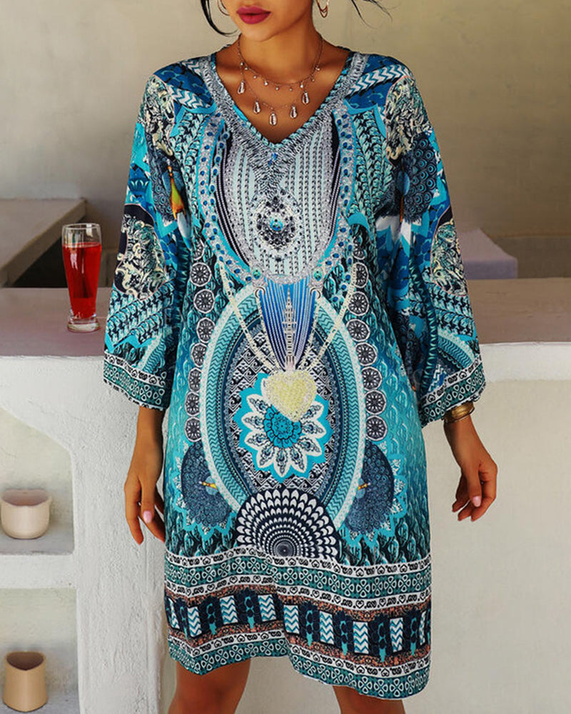 Amara | Boho Kleid Mit Langen Ärmeln