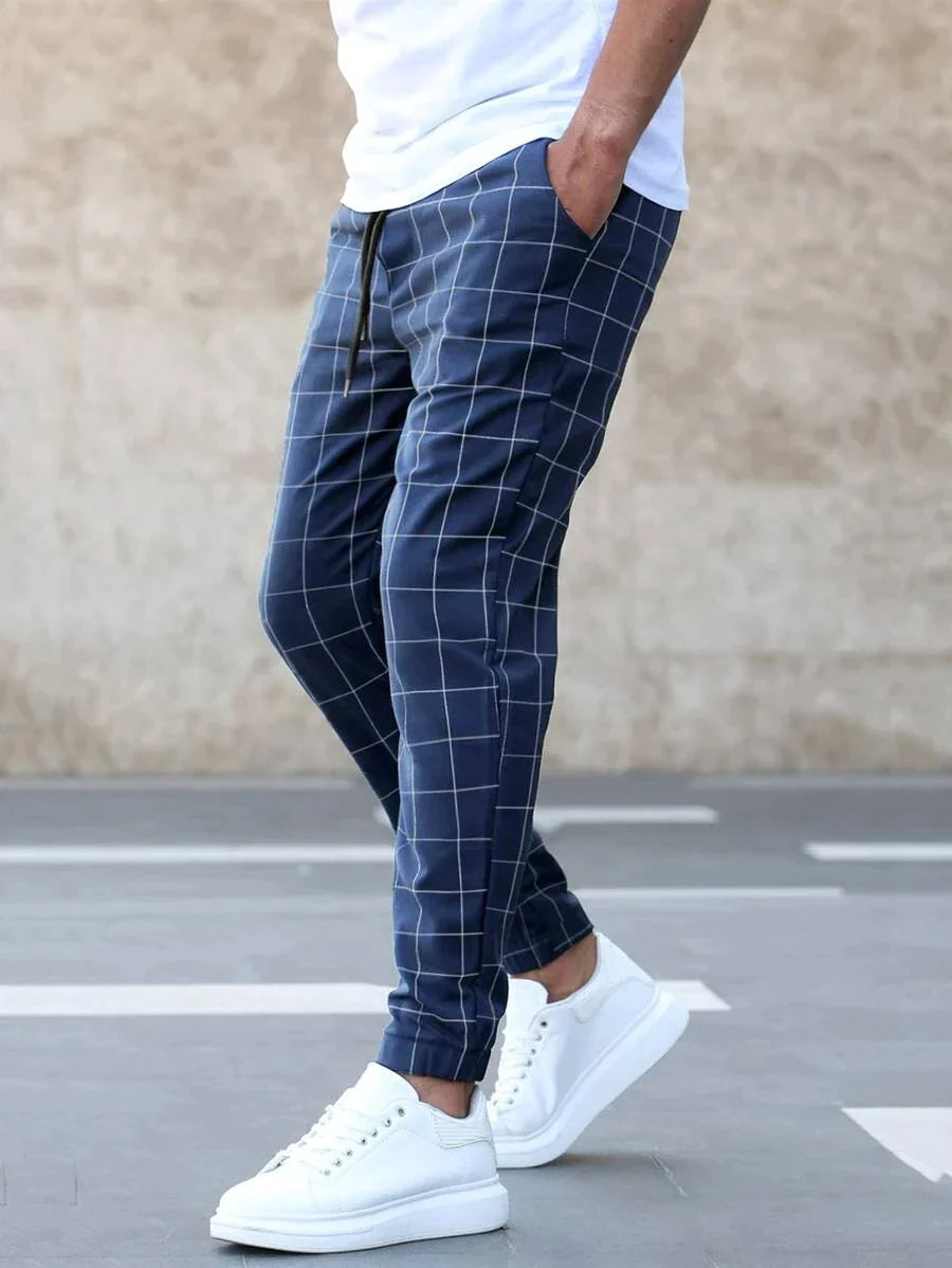 Matteo Elegante Hose mit Gittermuster