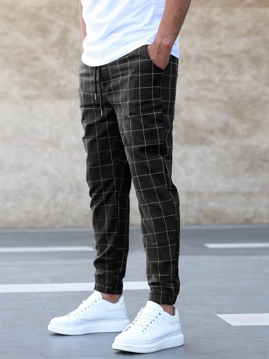 Matteo Elegante Hose mit Gittermuster