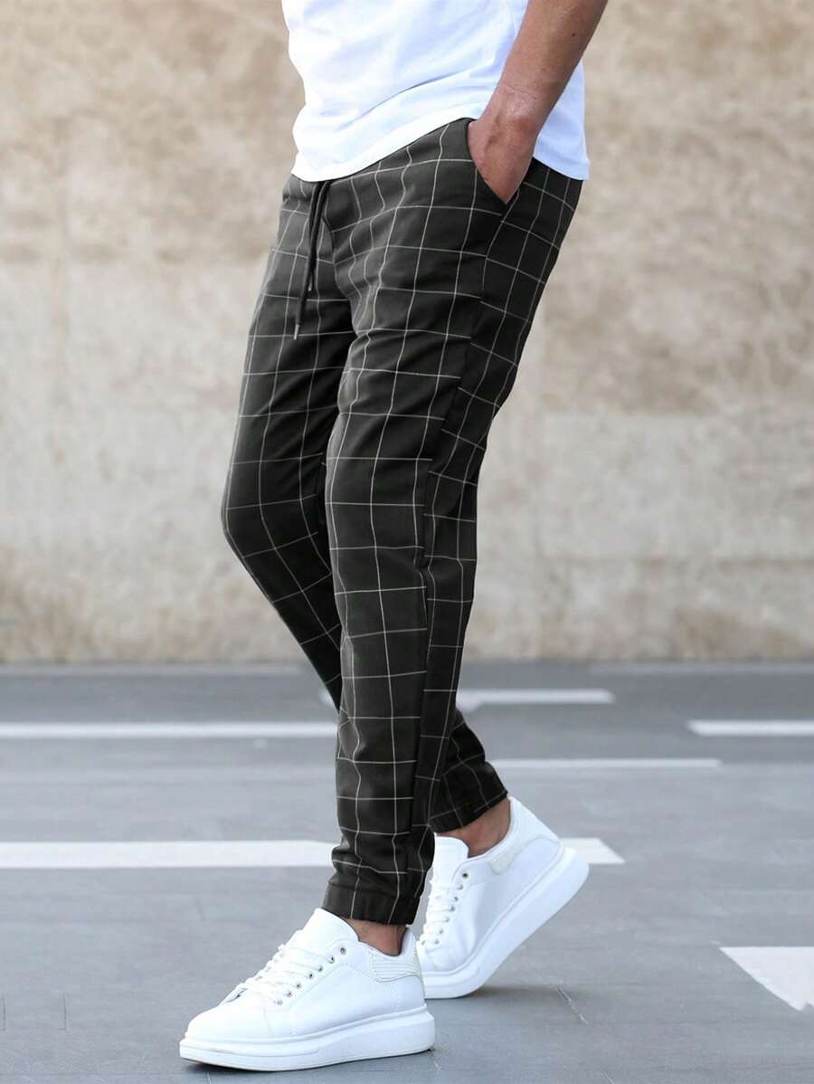 Matteo Elegante Hose mit Gittermuster