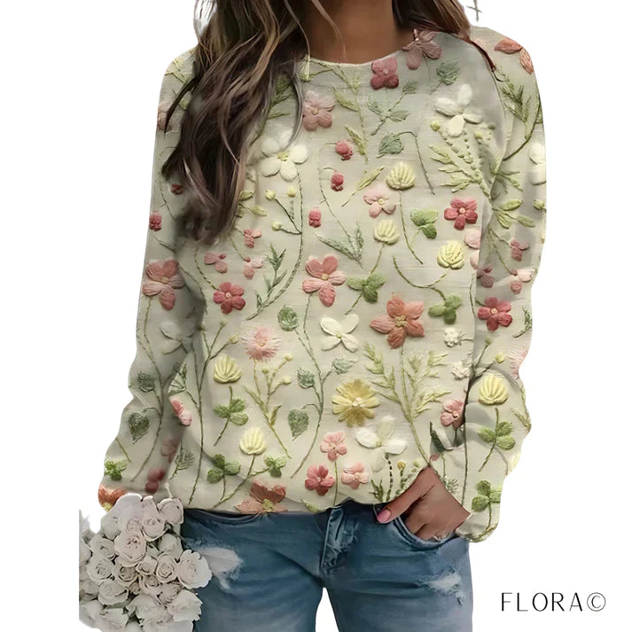 Flora - Bedrucktes Sweatshirt für Damen, Herbstkollektion