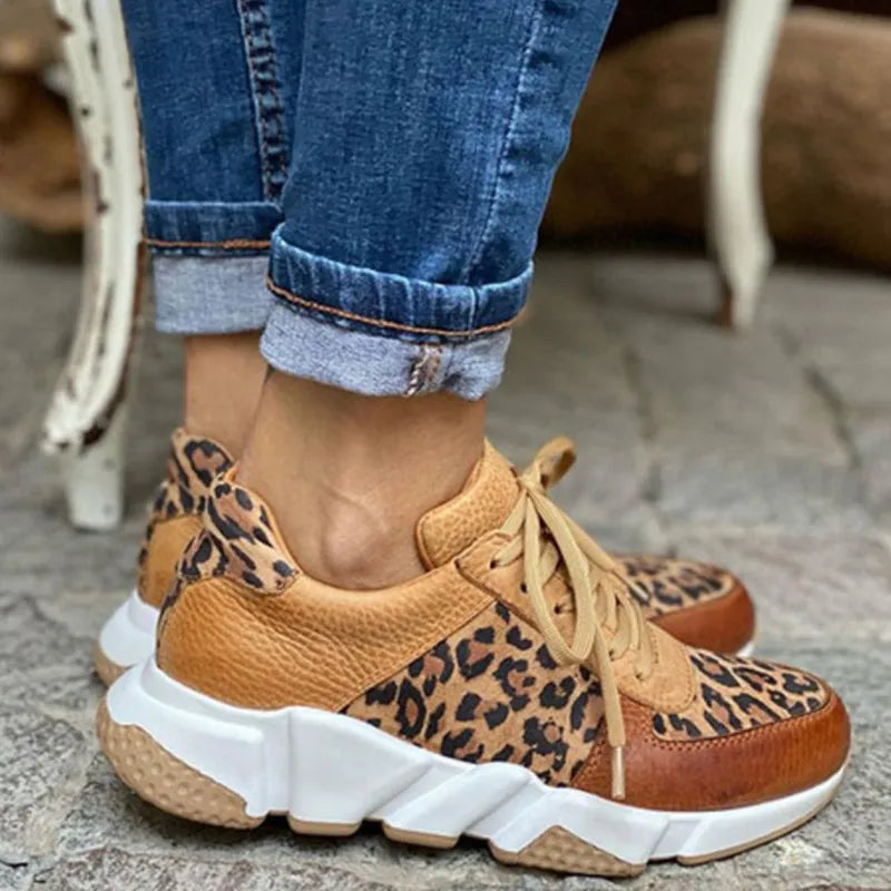 Lenora - Lässige vulkanisierte Leopard Sneakers