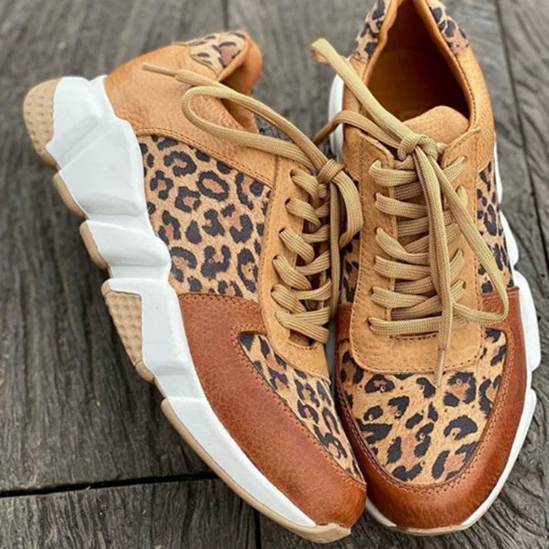 Lenora - Lässige vulkanisierte Leopard Sneakers