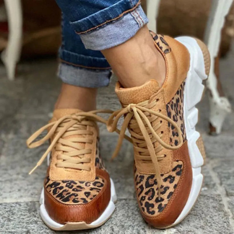 Lenora - Lässige vulkanisierte Leopard Sneakers