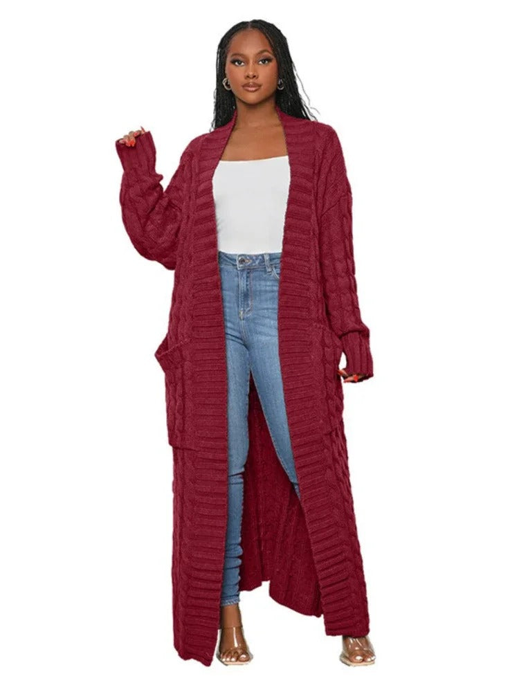 Belle Fronts - Lange Strickjacke Mit Taschen