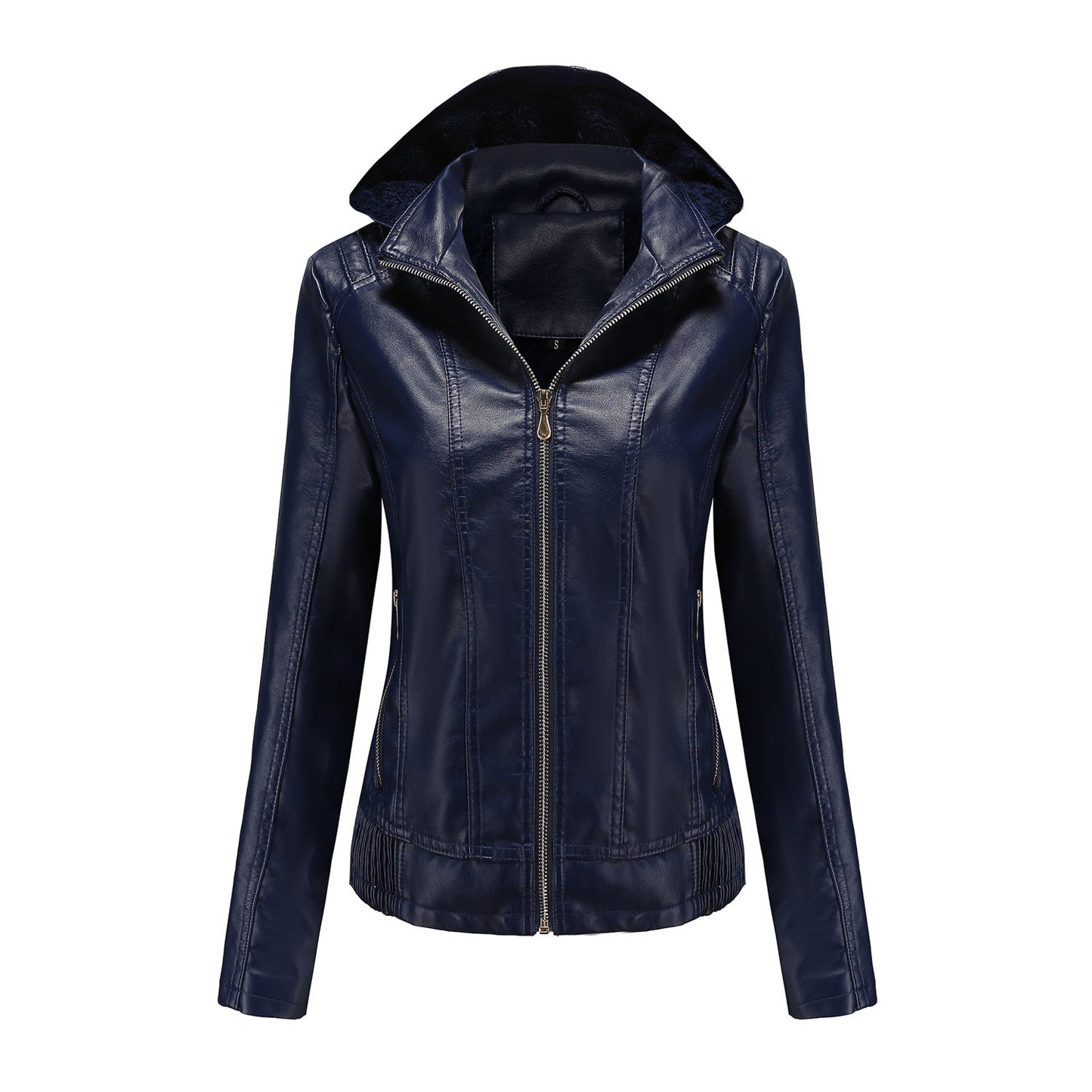 Lederjacke mit Kapuze für Frauen