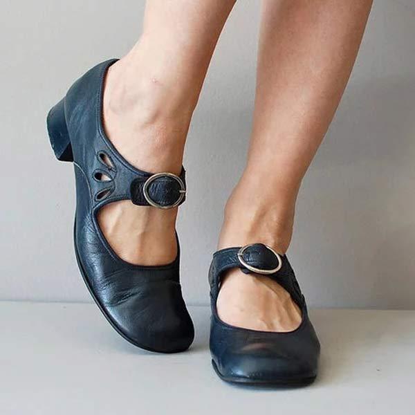 Jocelyne - Sandalen mit Keilschnallen aus Leder