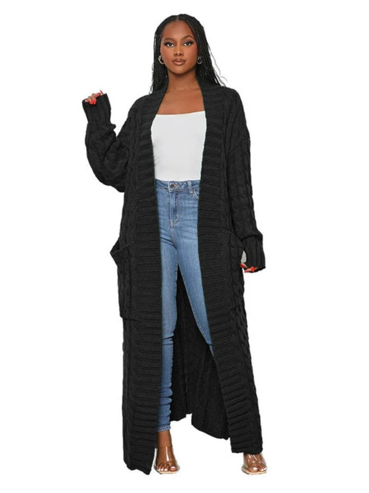 Belle Fronts - Lange Strickjacke Mit Taschen