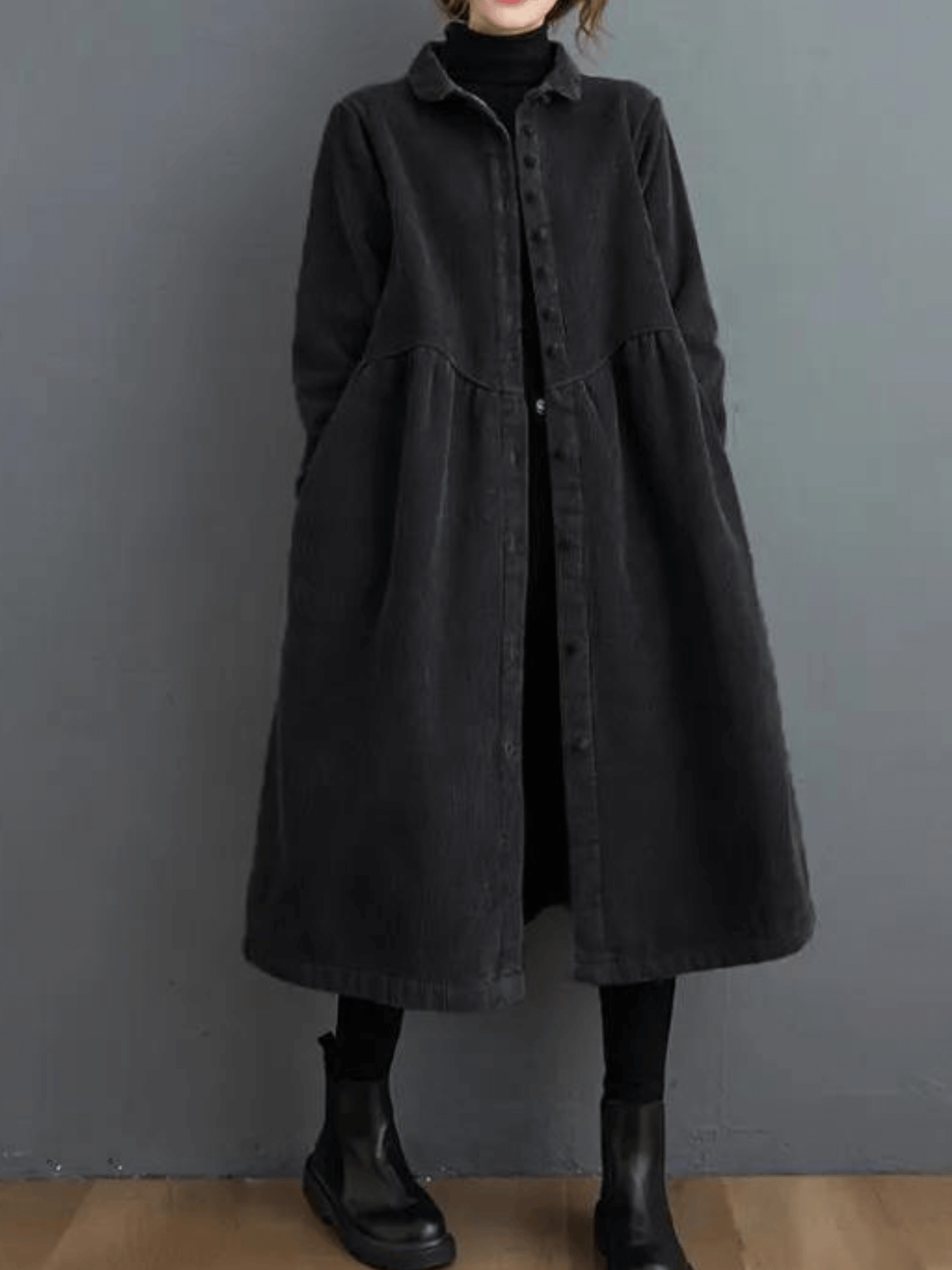Damen-Cord-Trenchcoats - Vintage Im Winter!