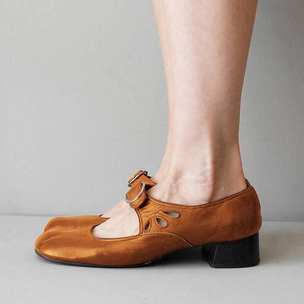 Jocelyne - Sandalen mit Keilschnallen aus Leder