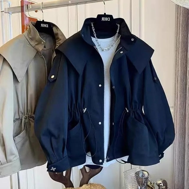 Langärmelige Kapuzenjacke mit Reißverschluss