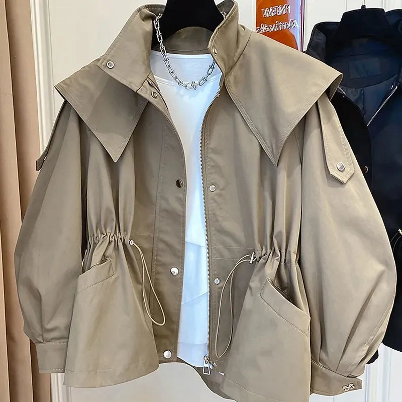 Langärmelige Kapuzenjacke mit Reißverschluss