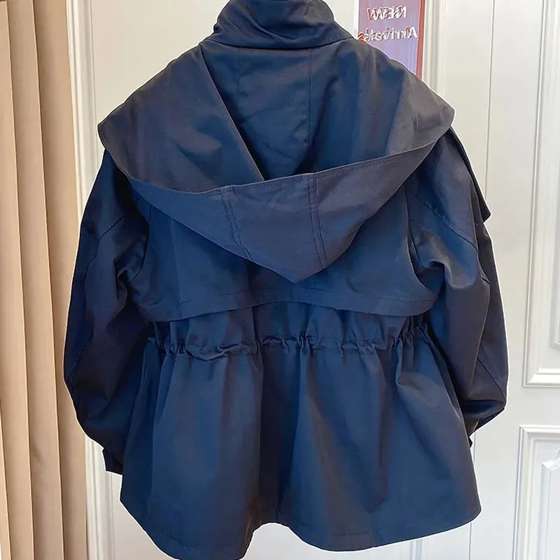 Langärmelige Kapuzenjacke mit Reißverschluss