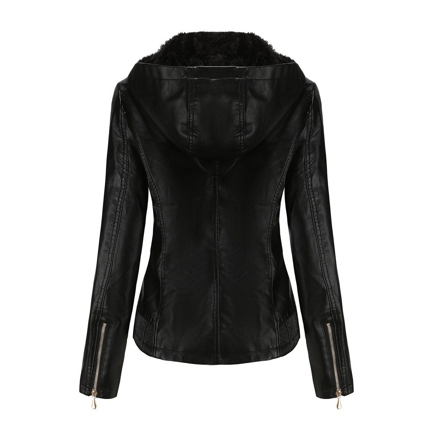 Lederjacke mit Kapuze für Frauen