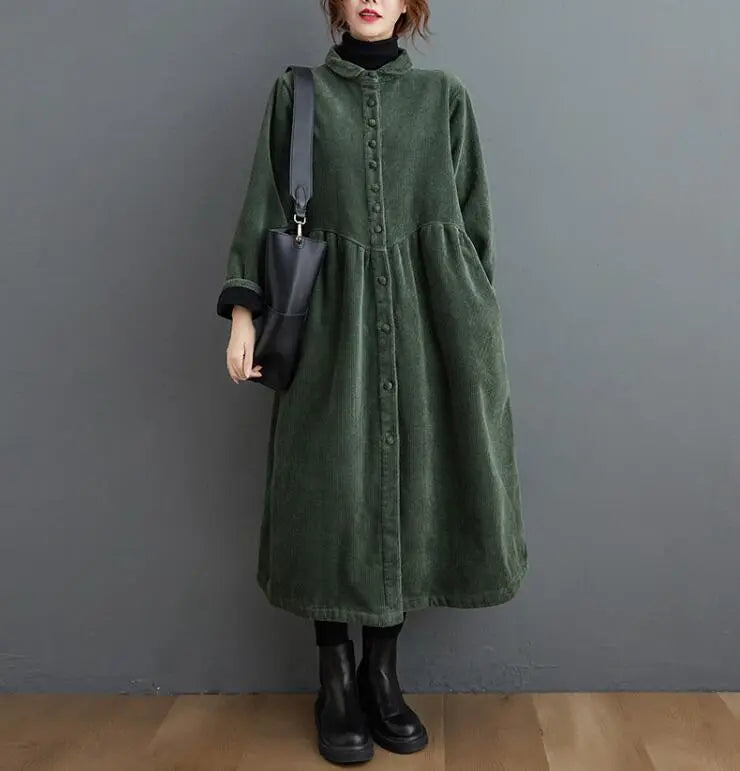 Damen-Cord-Trenchcoats - Vintage Im Winter!