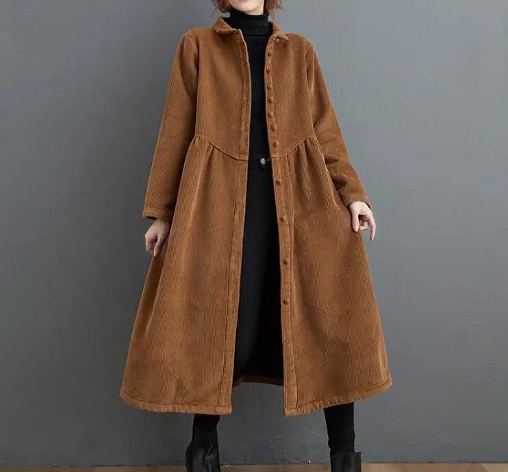 Damen-Cord-Trenchcoats - Vintage Im Winter!