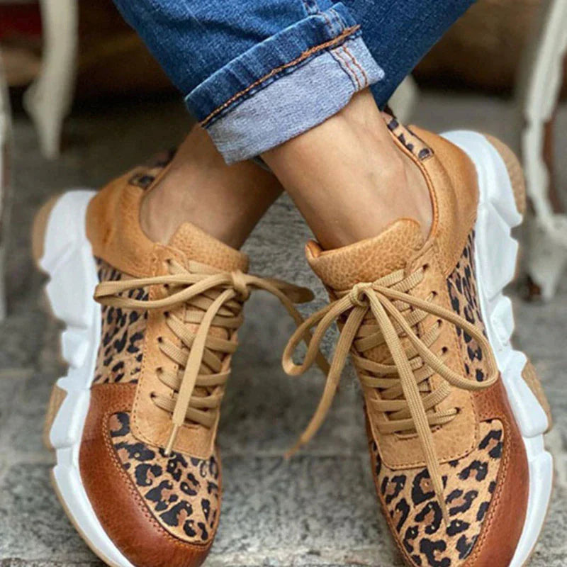 Lenora - Lässige vulkanisierte Leopard Sneakers