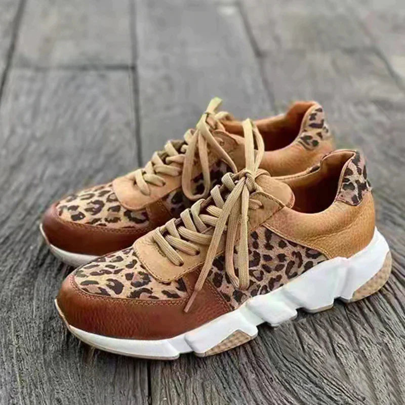 Lenora - Lässige vulkanisierte Leopard Sneakers