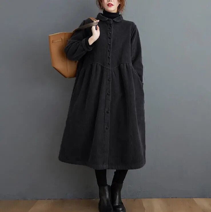 Damen-Cord-Trenchcoats - Vintage Im Winter!