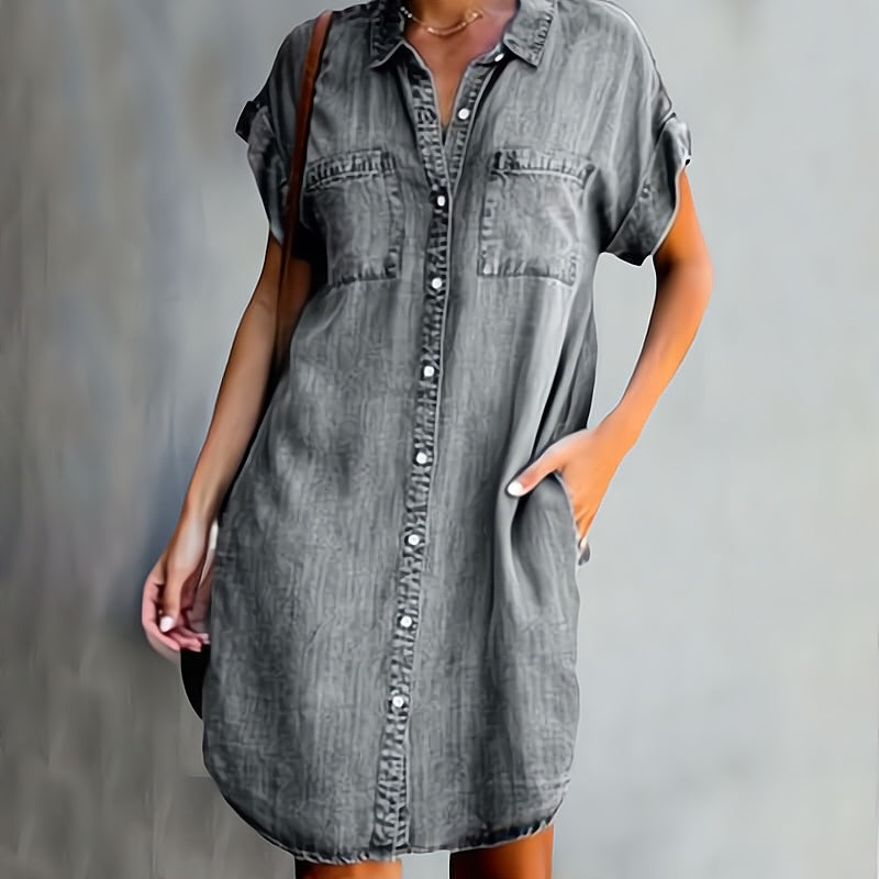 Kleid mit Denim-Print