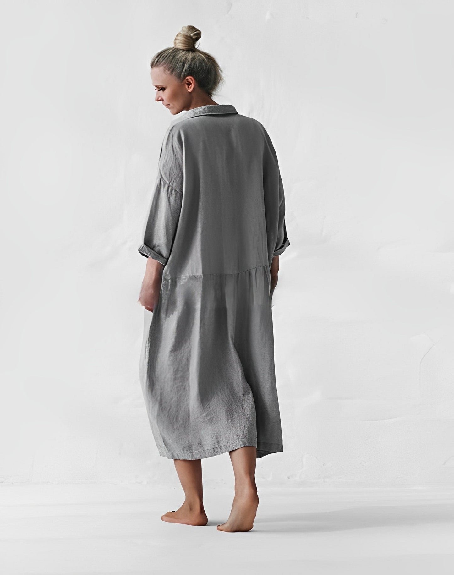 Fleur - Grau Stilvolles Kleid