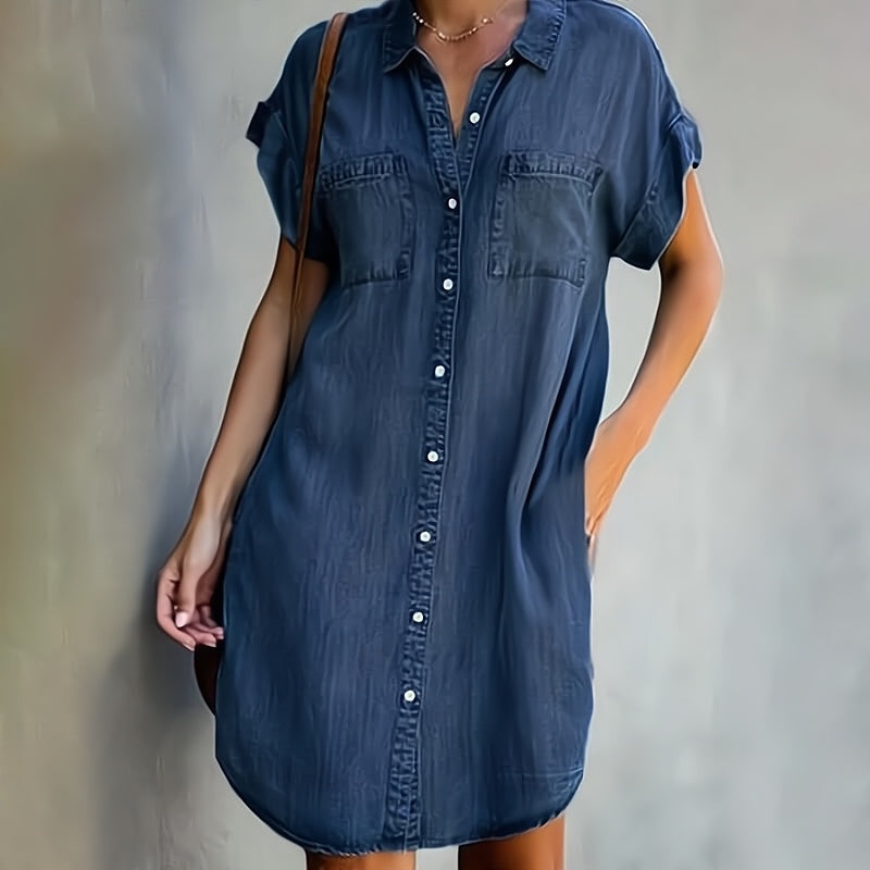 Kleid mit Denim-Print