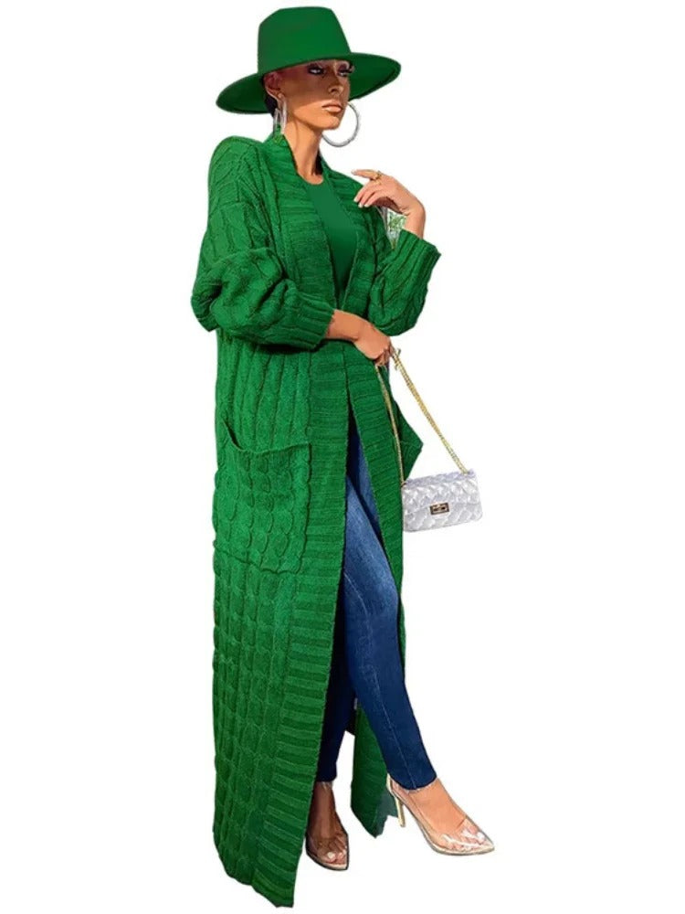 Belle Fronts - Lange Strickjacke Mit Taschen