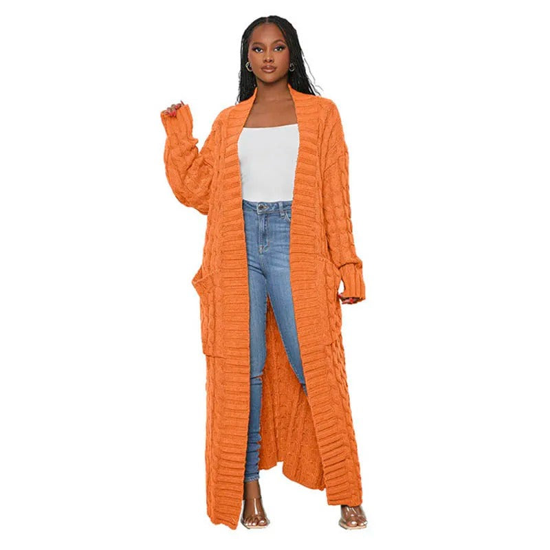 Belle Fronts - Lange Strickjacke Mit Taschen