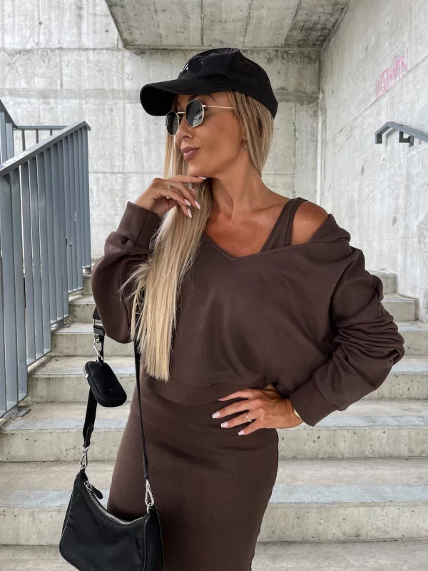 Sharon Set: Ärmelloses Kleid und Hoodie
