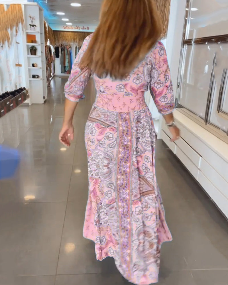 Taylor | Kleid Mit Dreiviertelärmeln Und V Ausschnitt