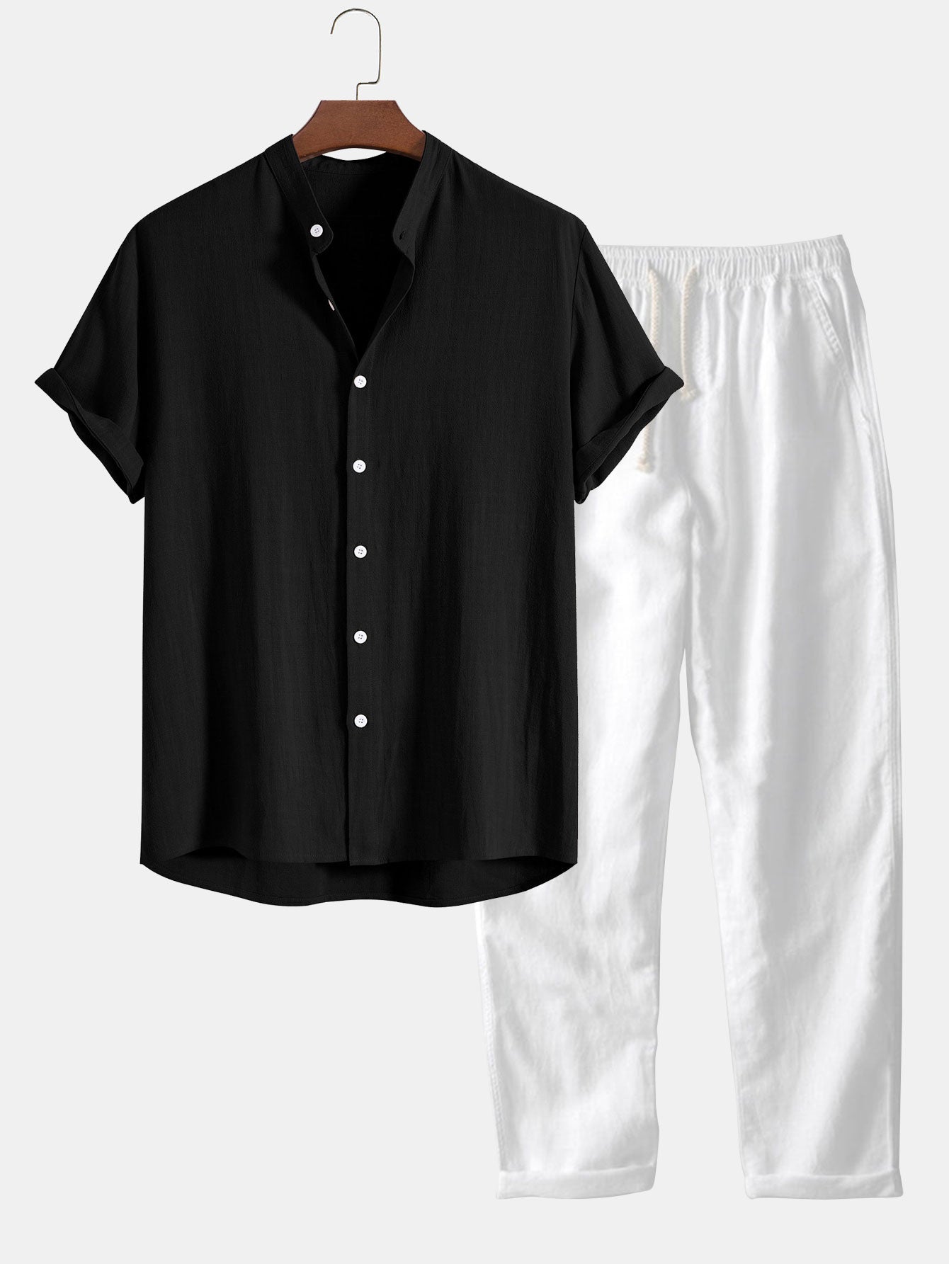 Elian | Herren Set Mit Stehkragen Hemd Und Hose