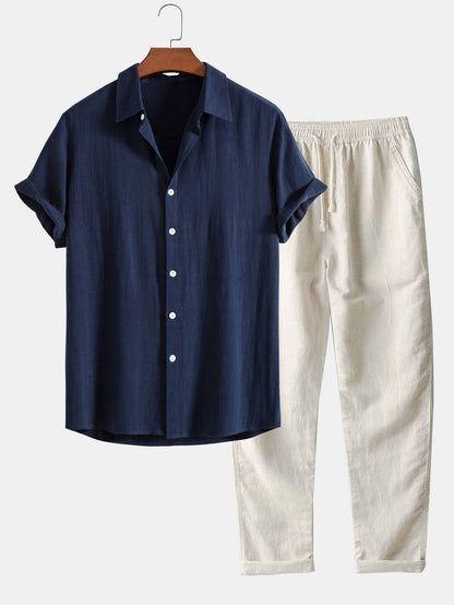 Elian | Herren Set Mit Stehkragen Hemd Und Hose