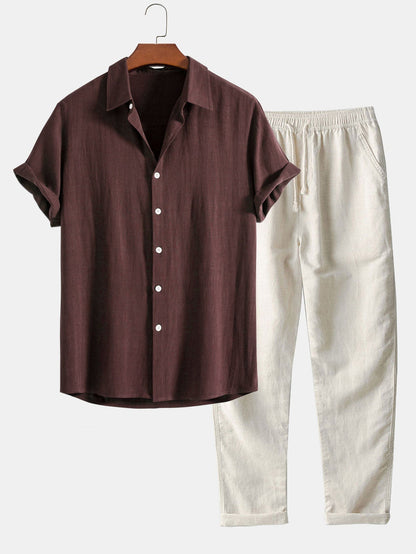 Elian | Herren Set Mit Stehkragen Hemd Und Hose
