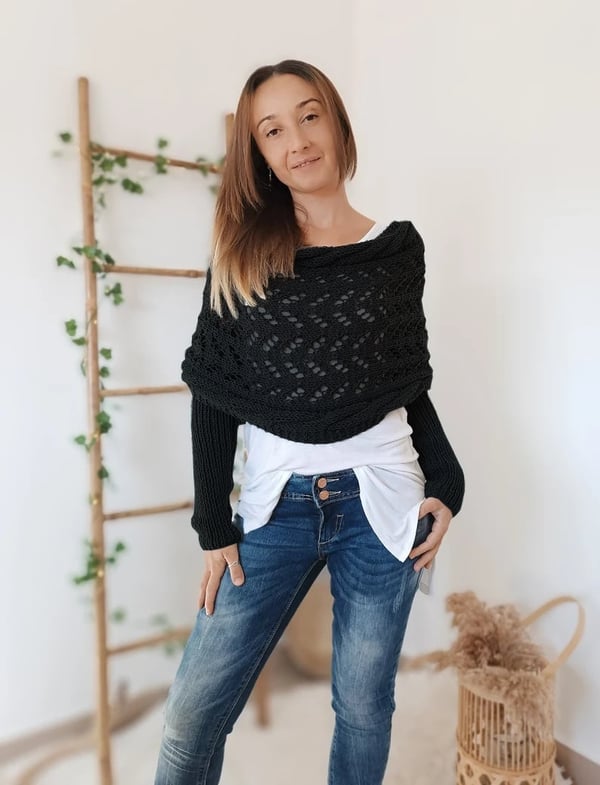 Reinhilde | Doppelten Ärmeln Shawl Schal