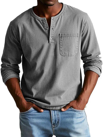 Philipp | Lässiges Langarm Henleyshirt Für Herren