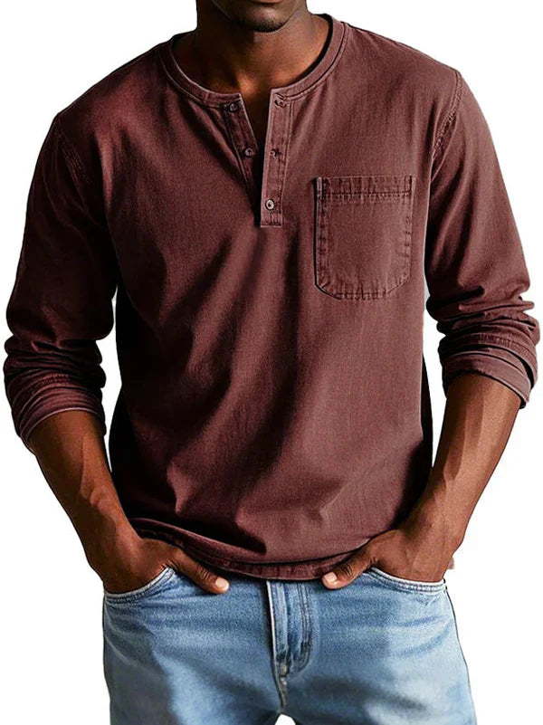 Philipp | Lässiges Langarm Henleyshirt Für Herren