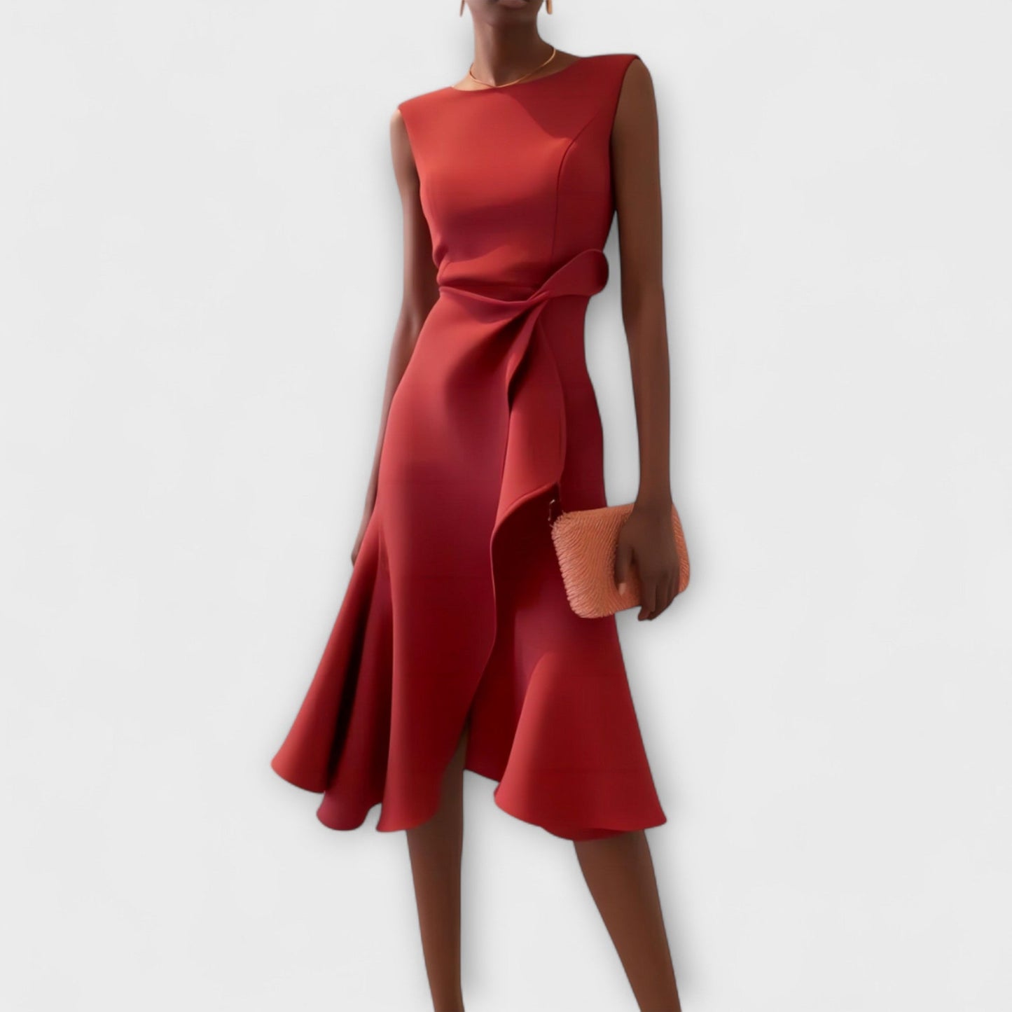 Juliette | Drapiertes Asymmetrisches Midi-Kleid