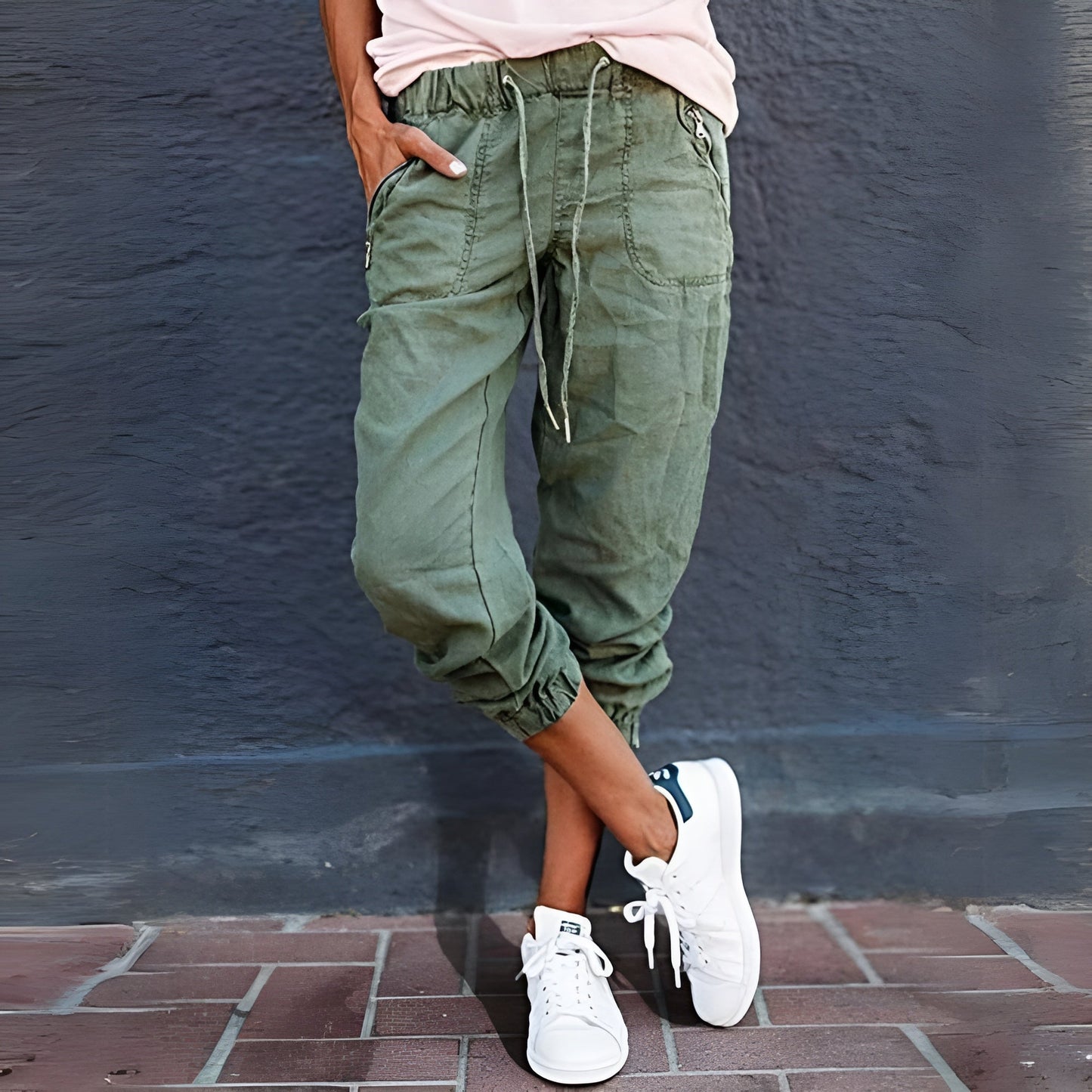 Valeria | Damen Cargo Hose Mit Elastischem Bund