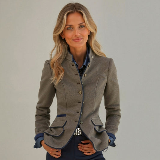 Victoria - Elegante Strickjacke Mit Hohem Kragen