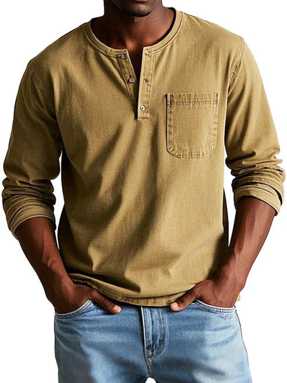 Philipp | Lässiges Langarm Henleyshirt Für Herren