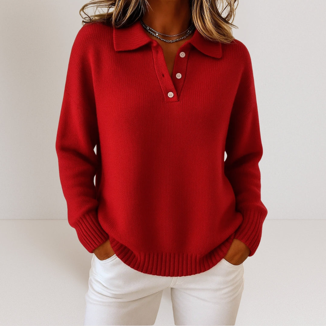 Olivia | Weicher Strickpullover Mit Kragen