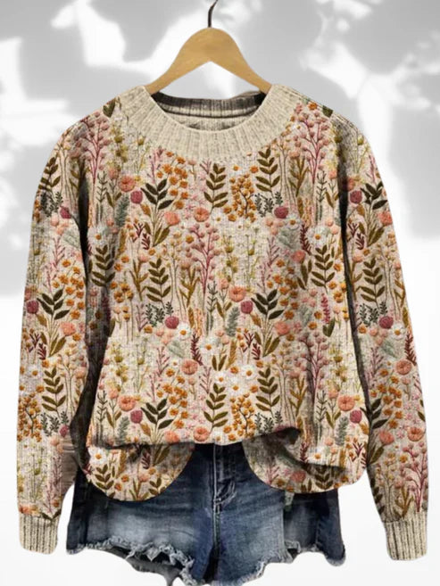 Petalique | Bequemes Sweatshirt mit Blumenmuster