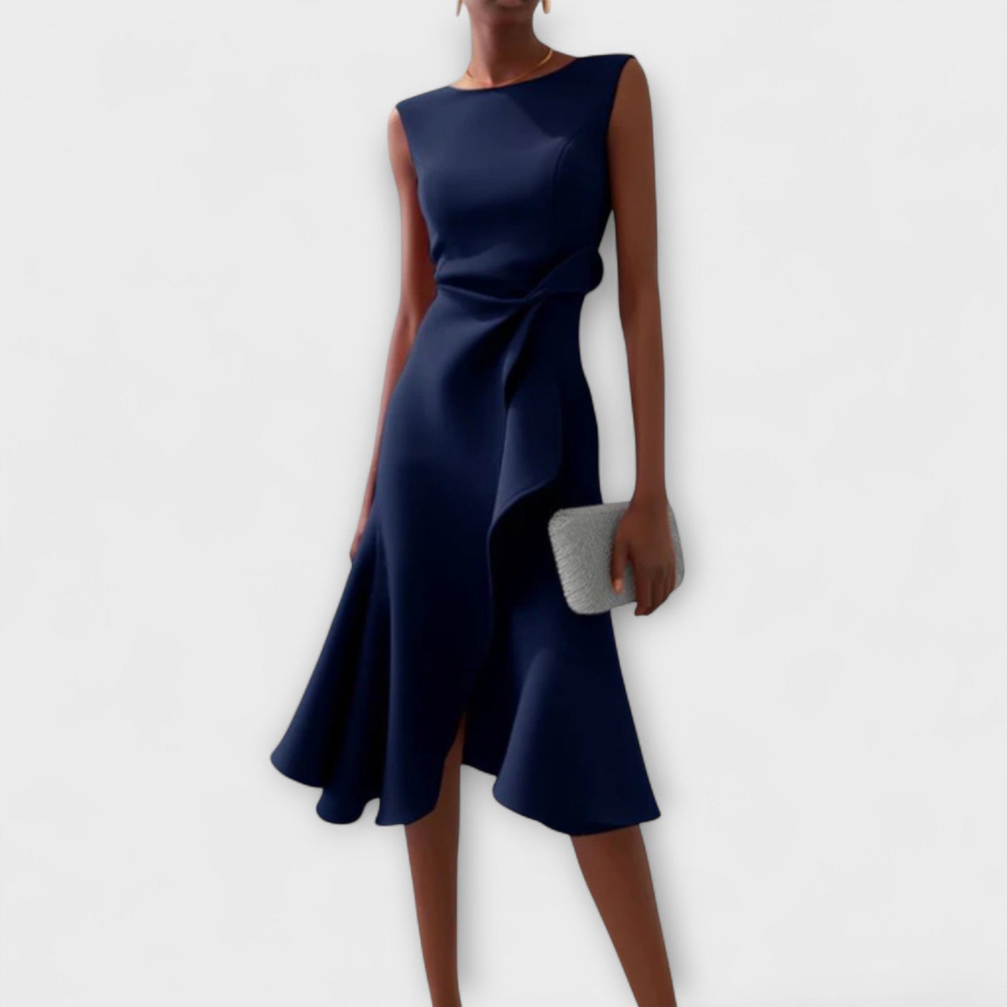Juliette | Drapiertes Asymmetrisches Midi-Kleid