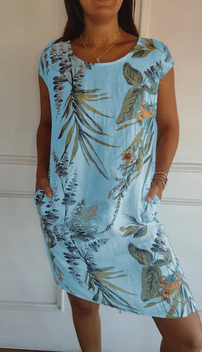 Brigitte | Gemustertes Kleid Mit Rundhalsausschnitt