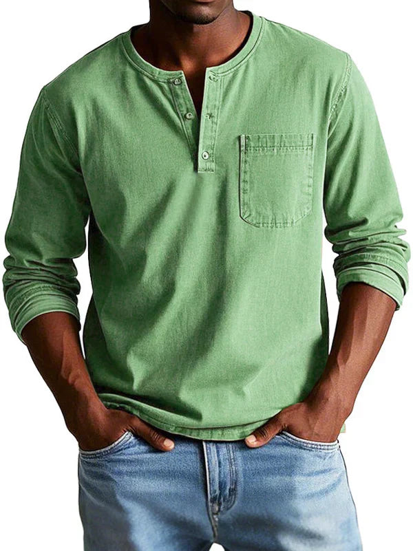 Philipp | Lässiges Langarm Henleyshirt Für Herren