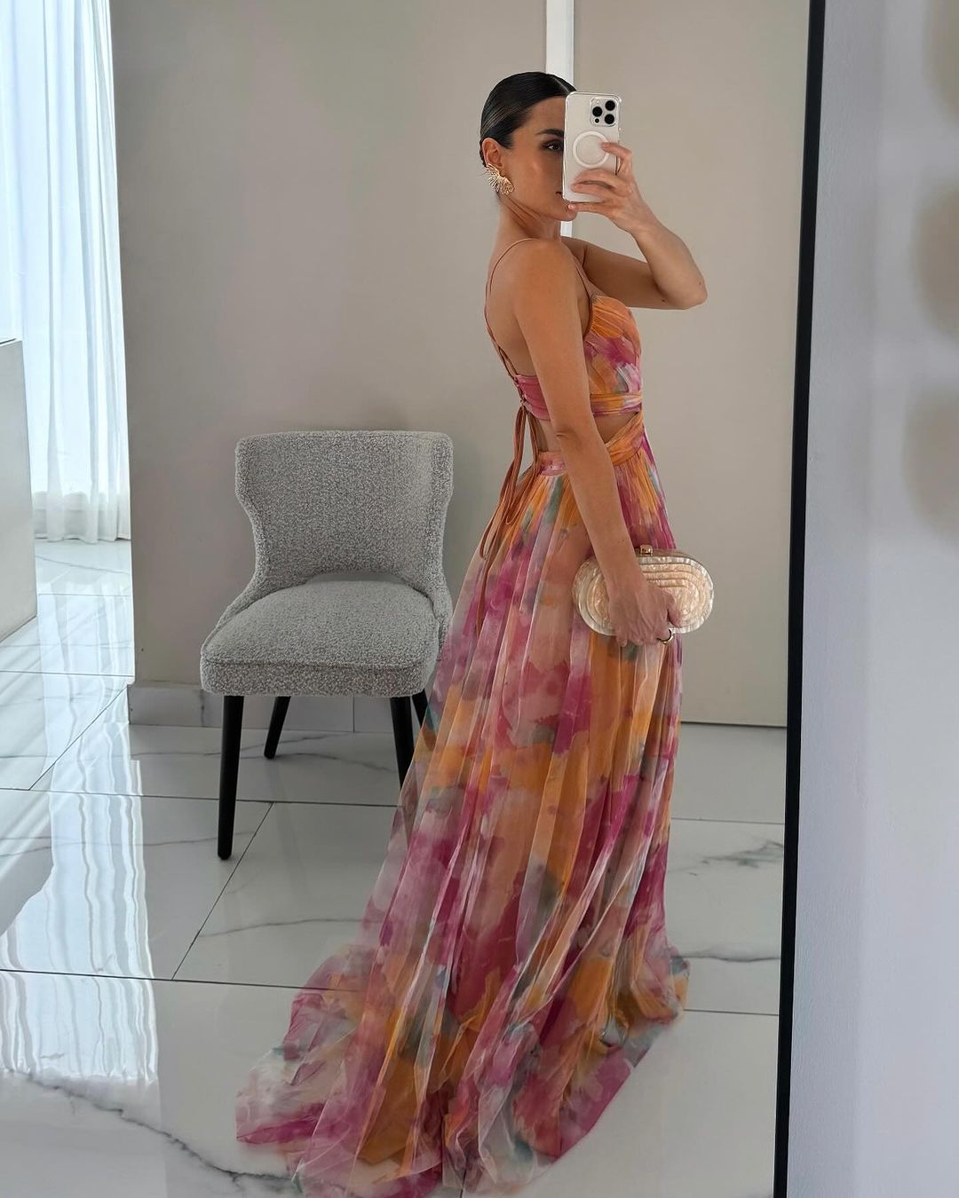 Dörte | Zauberhaftes Maxikleid Mit Blumendruck