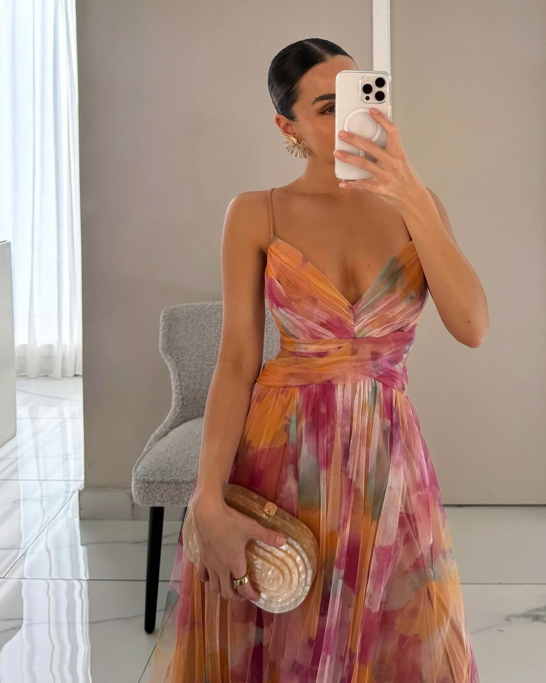 Dörte | Zauberhaftes Maxikleid Mit Blumendruck