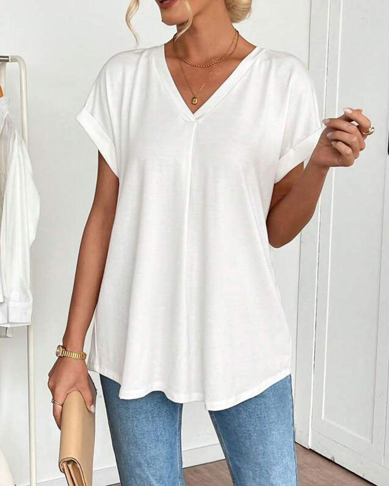 Liyanna | Patchwork T-Hemd Mit Kurzen Ärmeln